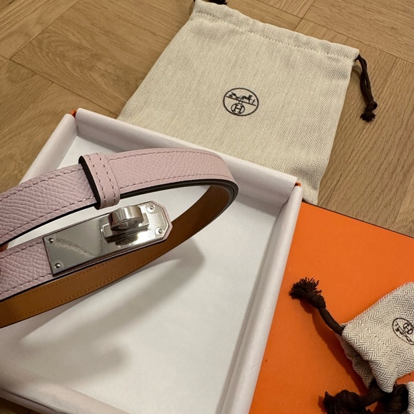 Hermes Kelly 18 Belt Mauve Pale Brand new authentic - Picture 8 of 10